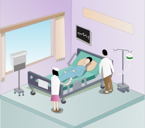Man in Hospital Bed